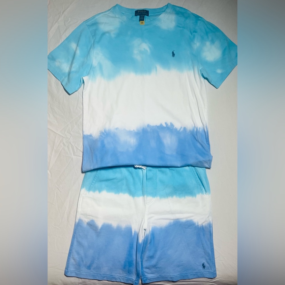 Ralph Lauren Tie-Dye cotton jersey shorts set